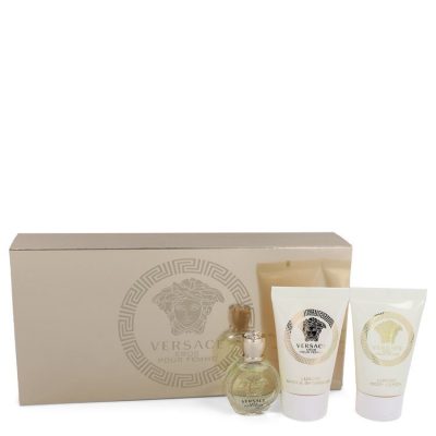 Versace Eros by Versace Gift Set — .17 oz Mini EDP + .8 oz Shower Gel + .8 oz Body Lotion (Women)