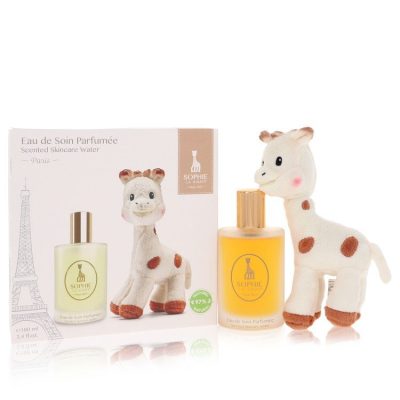 Sophie La Girafe Eau de Soin Parfumee by Sophie La Girafe Gift Set — 3.4 oz Scented Skincare Water (Alcohol-Free) + 1 Sophie La Girafe Soft Toy (Women)