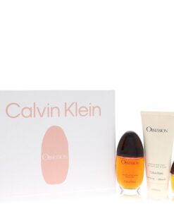 Obsession by Calvin Klein Gift Set — 3.4 oz Eau De Parfum Spray + 6.7 oz Body Lotion + .5 oz Mini EDP Spray (Women)