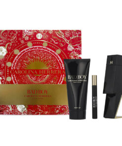 Carolina herrera bad boy 3 pcs set: 3.4 eau de toilette spray + 0.33 oz eau de toilette spray + 3.4 shower gel