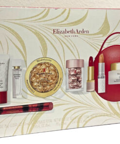 Elizabeth arden 9 pcs set: advanced ceramide 60 capsules + retinol ceramide 30 capsules + advanced ceramide 1.7 cream + 0.5 skin cream + 0.37 lip cream + 0.14 lipstick red door 019 + 0.3 mascara + white tea 0.33 edt sp + hand bag