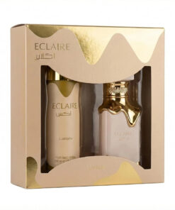 Lattafa eclaire 2 pcs set for women: 3.4 eau de parfum spray + 6.7 perfumed body spray