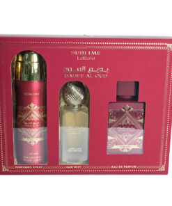 Lattafa bade’e al oud sublime 3 pcs set for men: 3.4 eau de parfum spray + 1.7 hair mist + 6.7 perfumed body spray