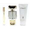 Paco rabanne fame 3 pcs set for women: 2.7 eau de parfum spray + 0.33 eau de parfum spray + 3.4 body lotion Paco rabanne fame 3 pcs set for women: 2.7 eau de parfum spray + 0.33 eau de parfum spray + 3.4 body lotion