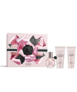 Flowerbomb 3 pcs set for women: 1 oz eau de parfum spray + bomblicious 1.7 body lotion + bomblicious 1.36 body cream