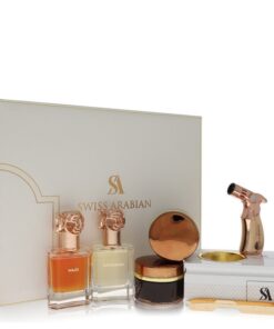 Swiss Arabian Bakhoor Dukhoon Al Haram by Swiss Arabian Gift Set — Gift Set Contains 2 X 1.7 oz Eau de Parfum in Wajd & Gharaam + 2 X 60 Grams of Incense in Dukhoon Al Haram & Oud Muattar Mumtaz (Men)