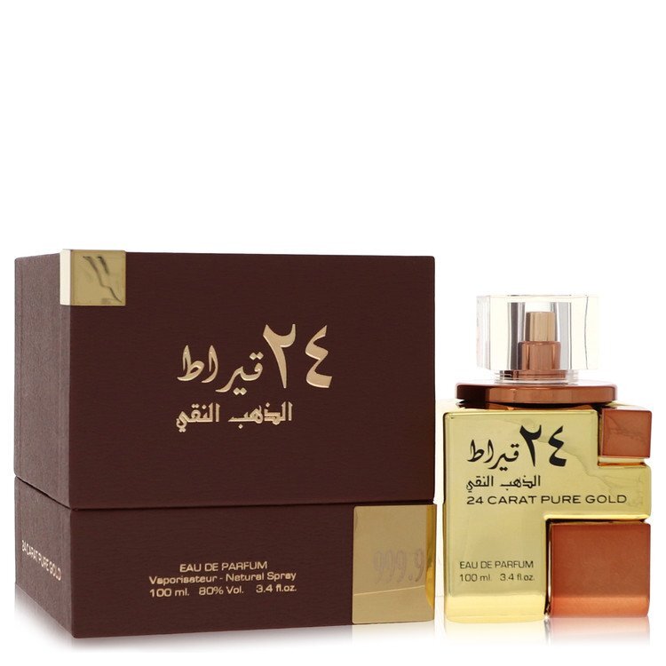 Lattafa 24 Carat Pure Gold by Lattafa Eau De Parfum Spray (Unisex) 3.4 oz (Men) Lattafa 24 Carat Pure Gold by Lattafa Eau De Parfum Spray (Unisex) 3.4 oz (Men)