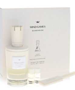 Mind Games Queenside by Mind Games Gift Set — 3.4 oz Extrait De Parfum Spray + 2 x 0.10 Mini Extrait EDP + Testing Papers (Women)